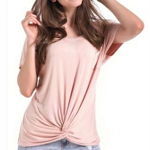 ⬇️ Leo Rosi Pink Knotted Front Pocket Top 12 14